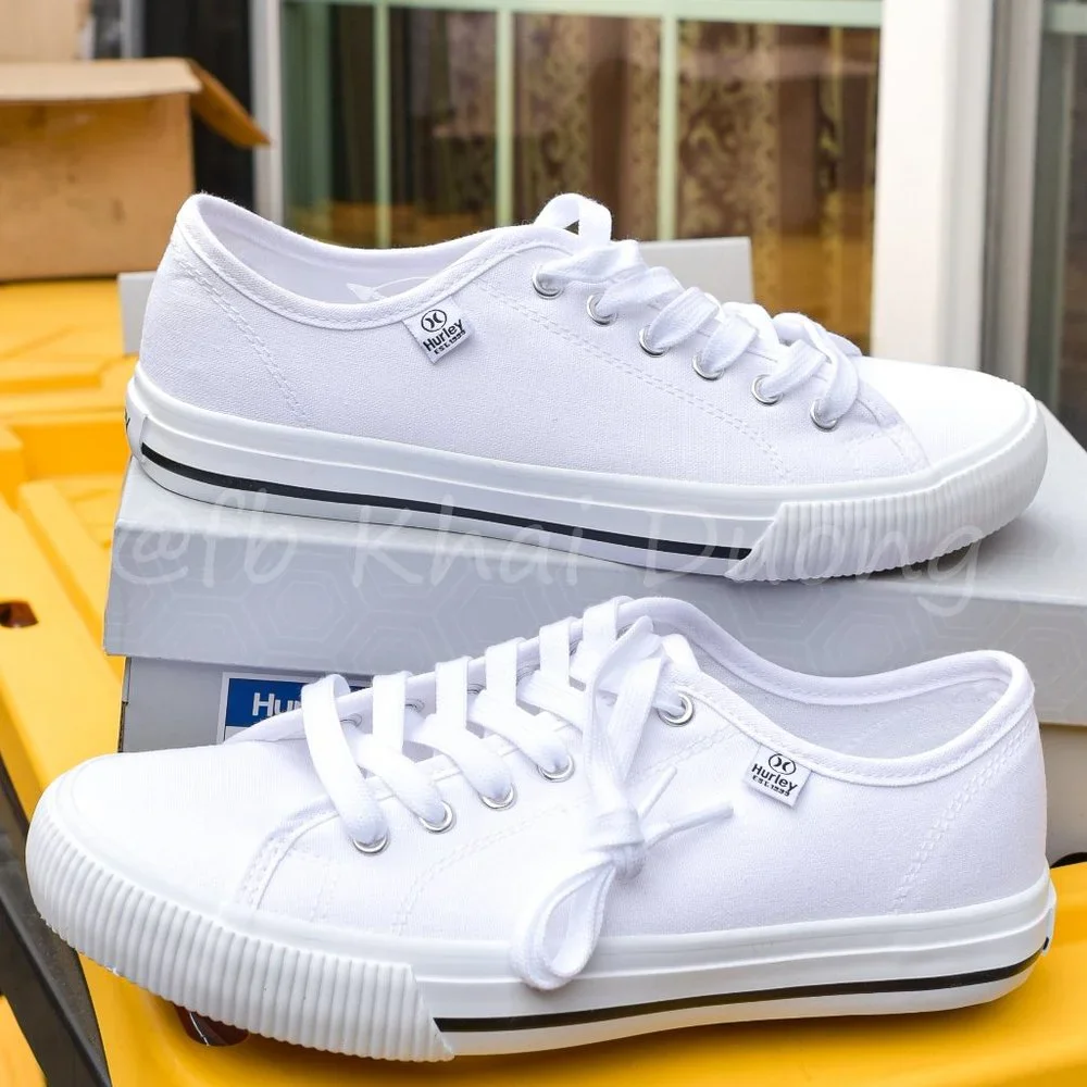 Hurley Ladies' Lace-Up Canvas Shoe‎ White